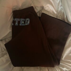 EDIKTED Sweatpants with Blue Lettering